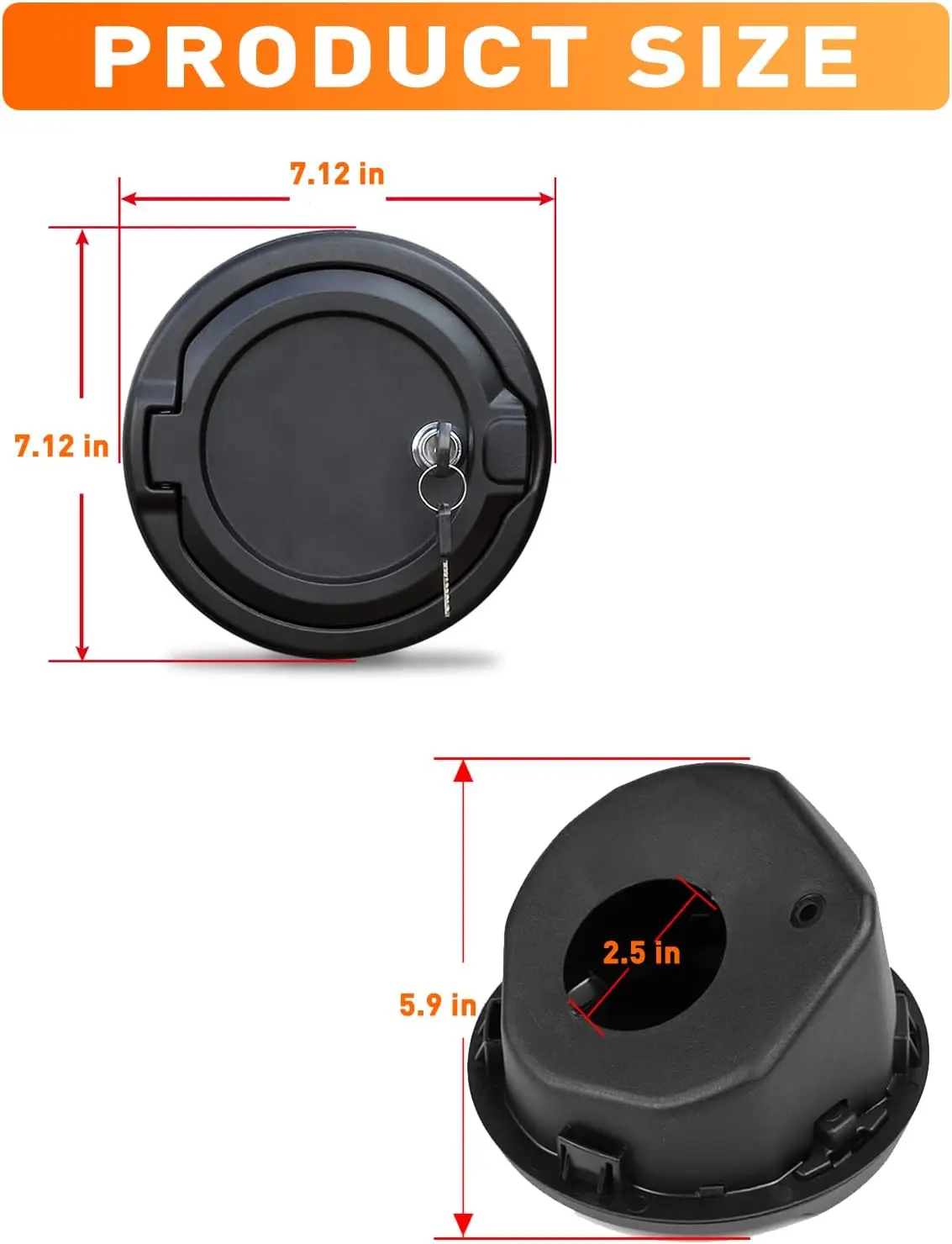 Car Fuel Gas Tank Cap Cover Locking Fuel Door with Key for Jeep Wrangler JL JLU 2018-2023 Tank Cover Auto Exterior Accessories