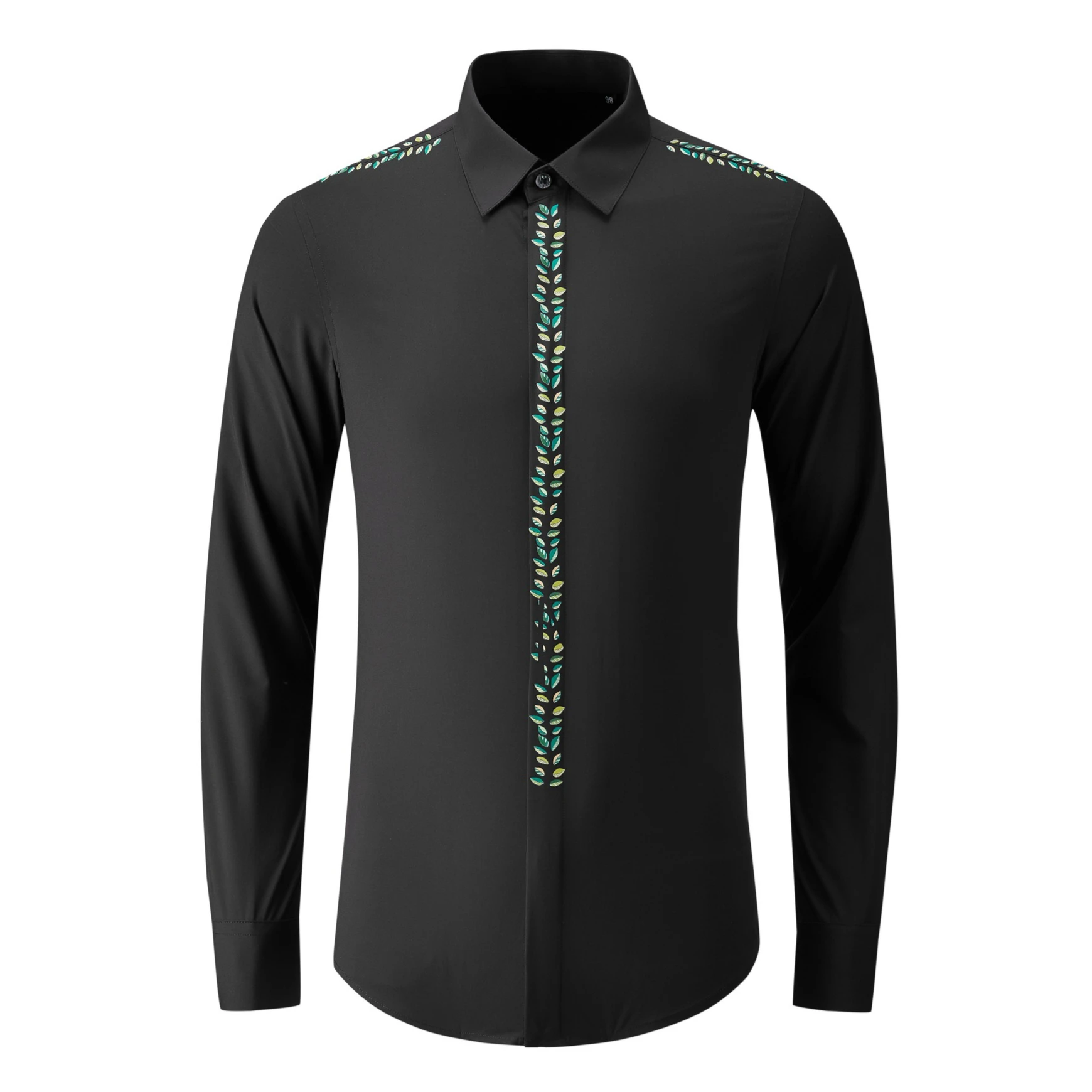Flower Printed Shirts for Men Long Sleeve Casual Shirt Male Business Formal Dress Shirts Social Party Streetwear Tuxedo Shirts