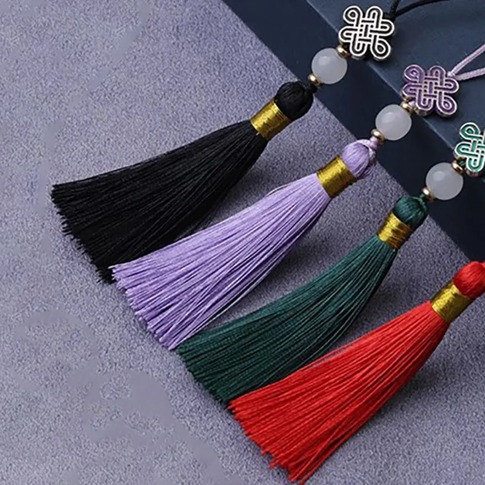 DIY Colorful Chinese Knot Tassel Pendant Hanging Decoration Chinese style Bookmark Hanger Craft Clothing Pendant Bag Accessories