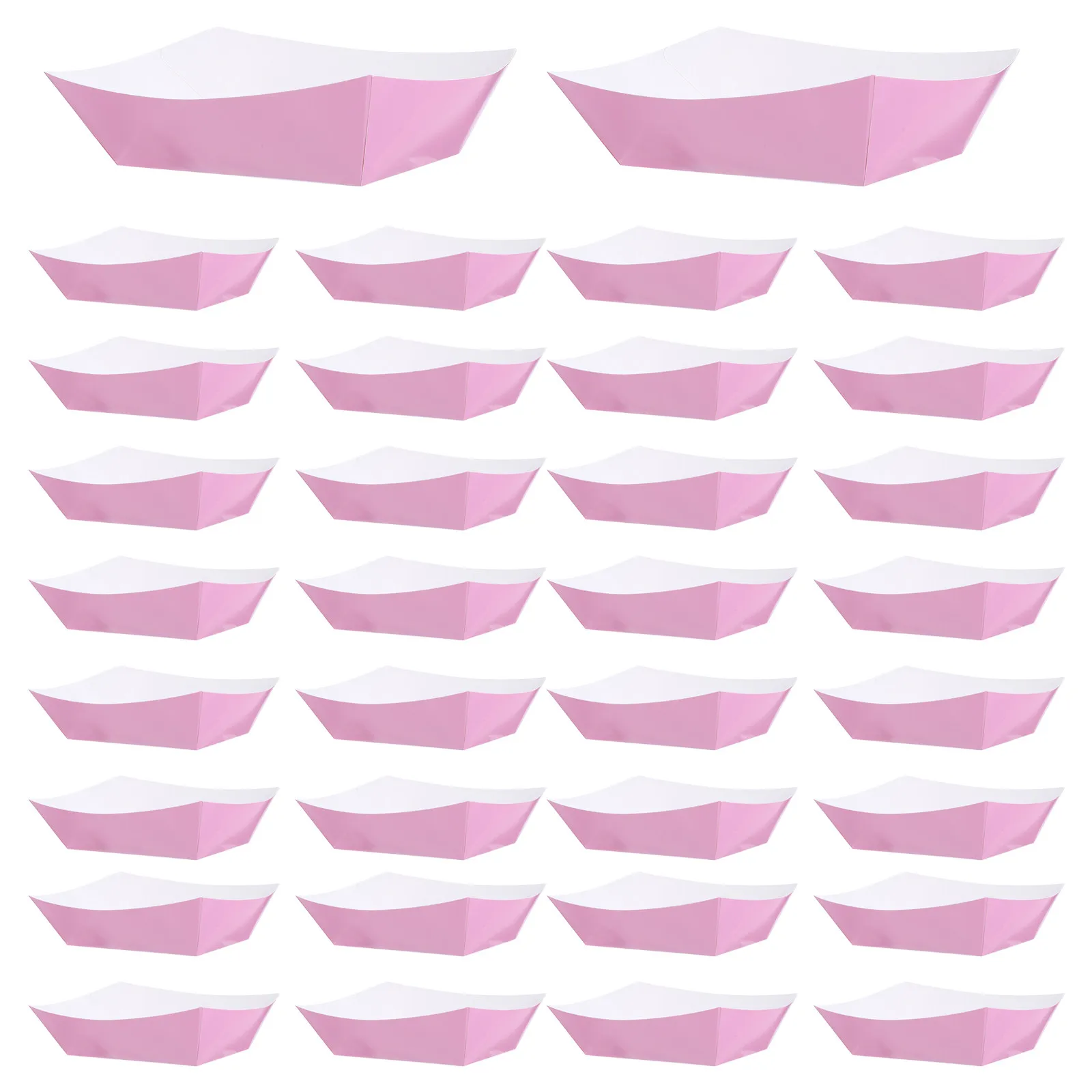 60Pcs Disposable Paper Boat Plates Kraft Paper Taco Serving Boats for Graduation Birthday Party Snack Tray