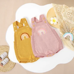 0-18m Baby Bodysuits Cotton Sleeveless Newborn Infantil Boys Girls Rainbow Embroidery Onesie Jumpsuits Toddler Outfits Playsuits