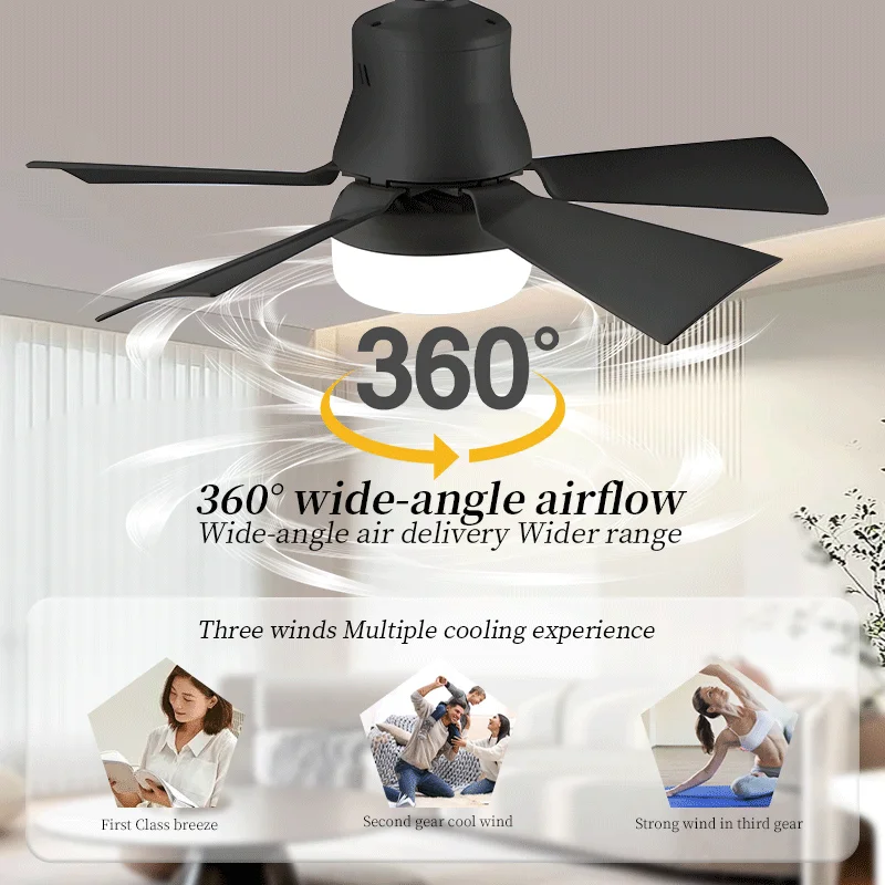 Ceiling Fan LED With Light Remote Control Dimmable Silent Modern Smart Wireless Fans for Kitchen Bedroom Dining room Living Room