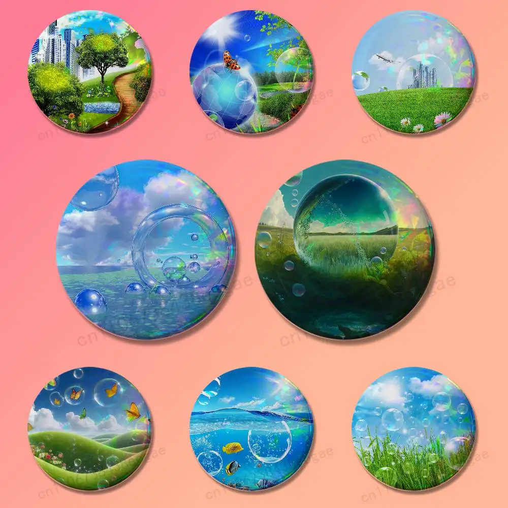 

Art Aesthetics Frutiger Aero Badges 25 32 44 58 75 mm Brooch Fashion Jewelry Decor Clothes Hat Accessories Badge Lover Gifts