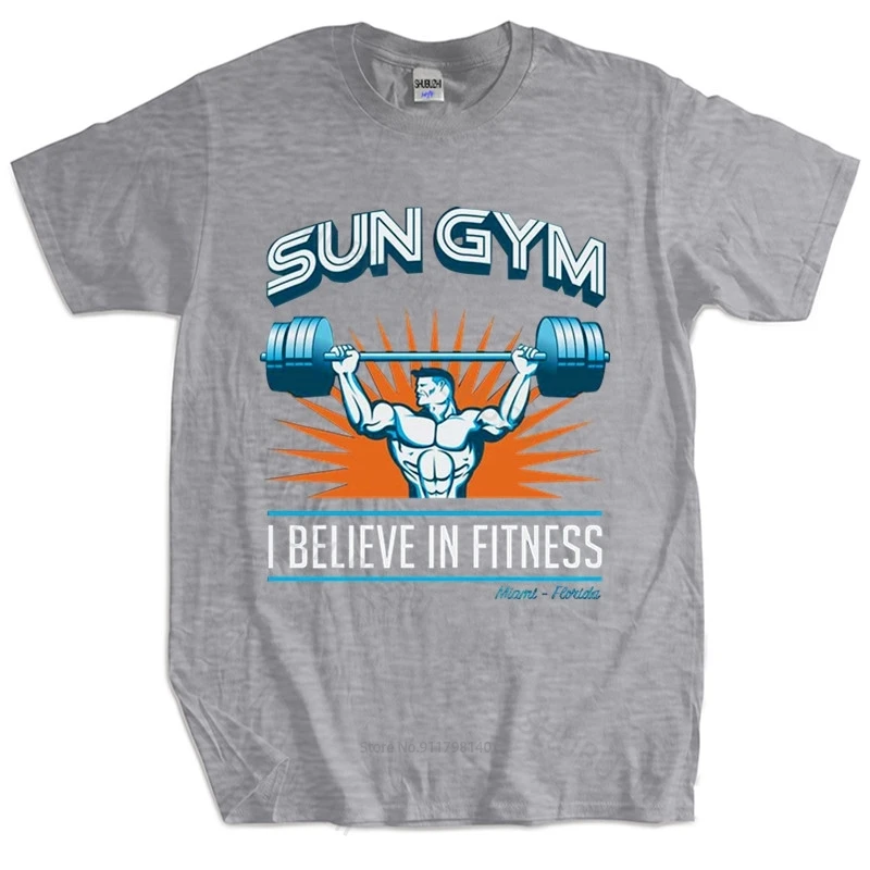 Mens Brand Tshirt Male Gift Tops SUN GYM I BELIEVE IN FITNESS PAIN & GAIN MENS T-SHIRT LOTS OF COLS Top Gift Male