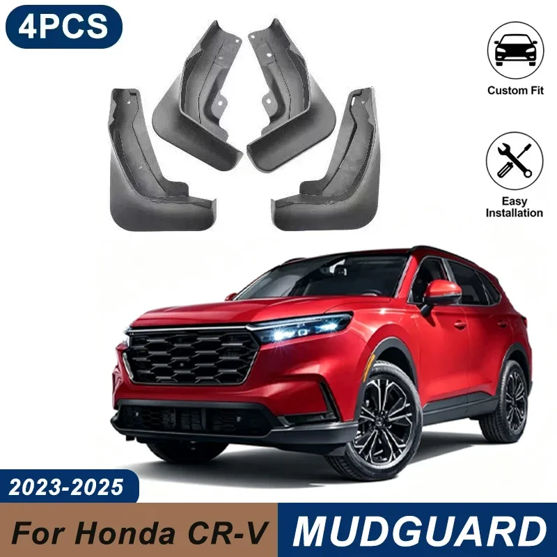 4PCS Car Mud Flaps For Honda CR-V 2023-2025 WITH PEDAL Waterproof Anti-Splash Fender Mudguards Auto Exterior Accessories