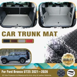 Car Rear Trunk Mat For Ford Bronco U725 2021 2022 2023 2024 2025 2026 Leather Cover Cargo Liner Rug Boot Carpet Auto Accessories