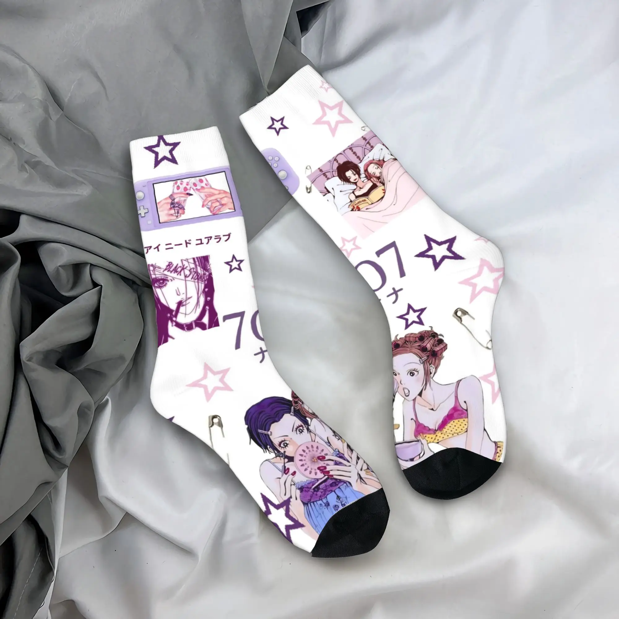 جوارب كرة السلة الرائعة Nana Ai Yazawa من البوليستر للجنسين تمتص العرق #3