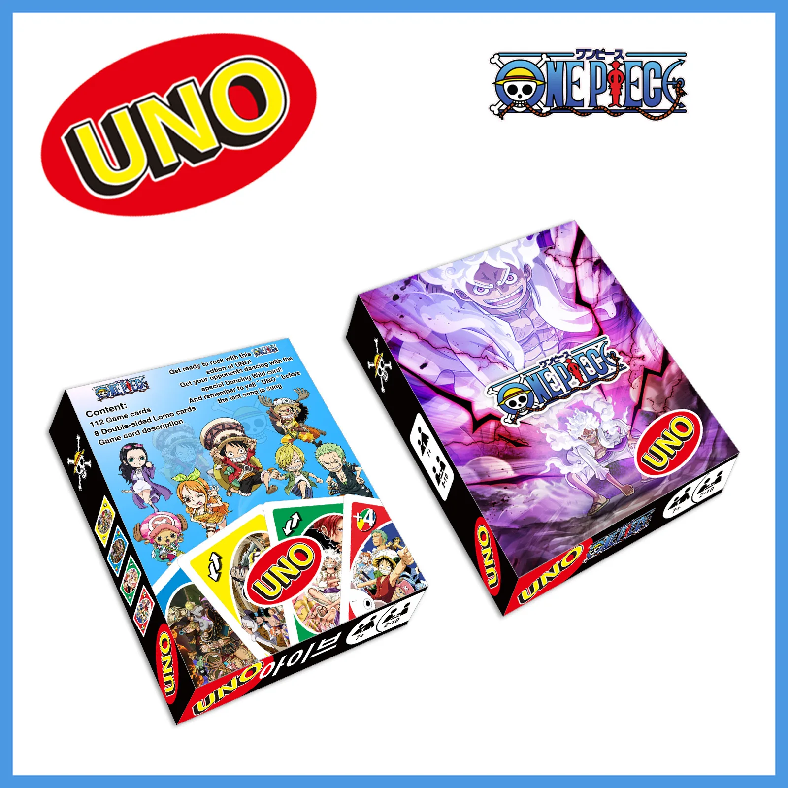 UNO Demon Slayer One Piece Jujutsu Kaisen Card Game Family Fun Entertainment Board Game Poker Children\'s Toy Poker Cards