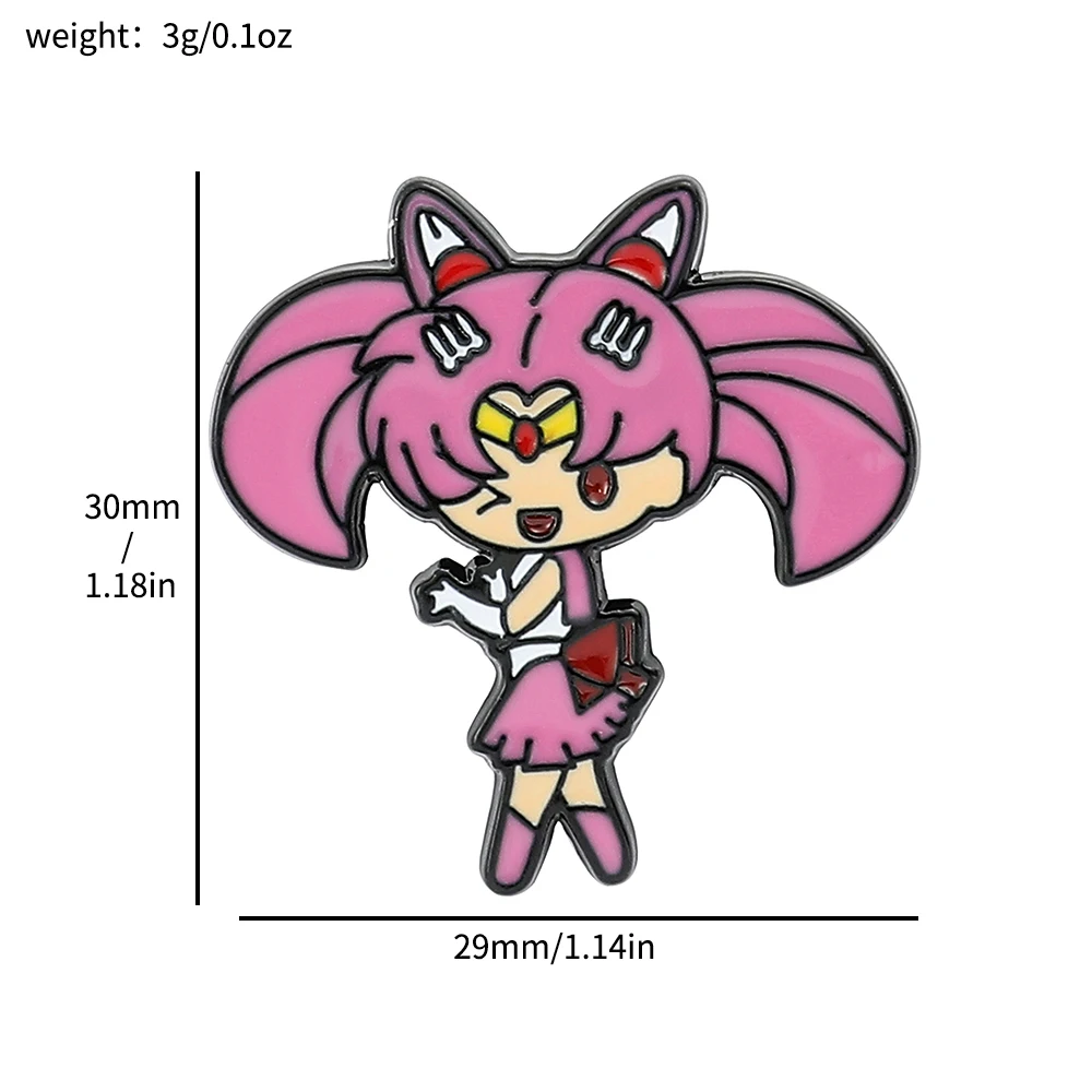 Anime Sailor Moon Enamel Pin Cute Cartoon Figure Tsukino Usagi Metal Badge Brooch Jacket Jeans Lapel Pin Jewelry Accessories