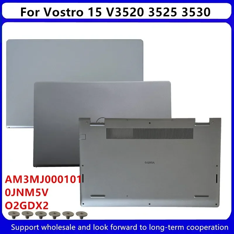 جديد لـ Vostro 15 3525 3530 V3520 LCD الغطاء الخلفي رمادي AM3MJ 000101   غطاء قاعدة سفلي فضي 0JNM5V O2GDX2 0W32WH