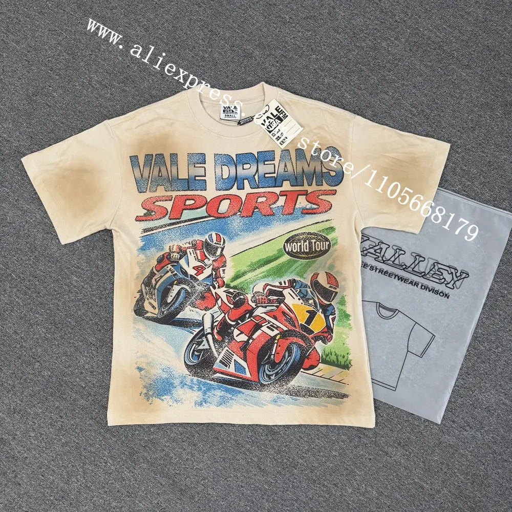 High-quality high-definition printed short-sleeve T-shirt with rhinestone embellishments, soft and breathable, white ink digital direct-printing with a washed and distressed finish, machine washable, no cracking or deformation, loose fit, fashionable and trendy