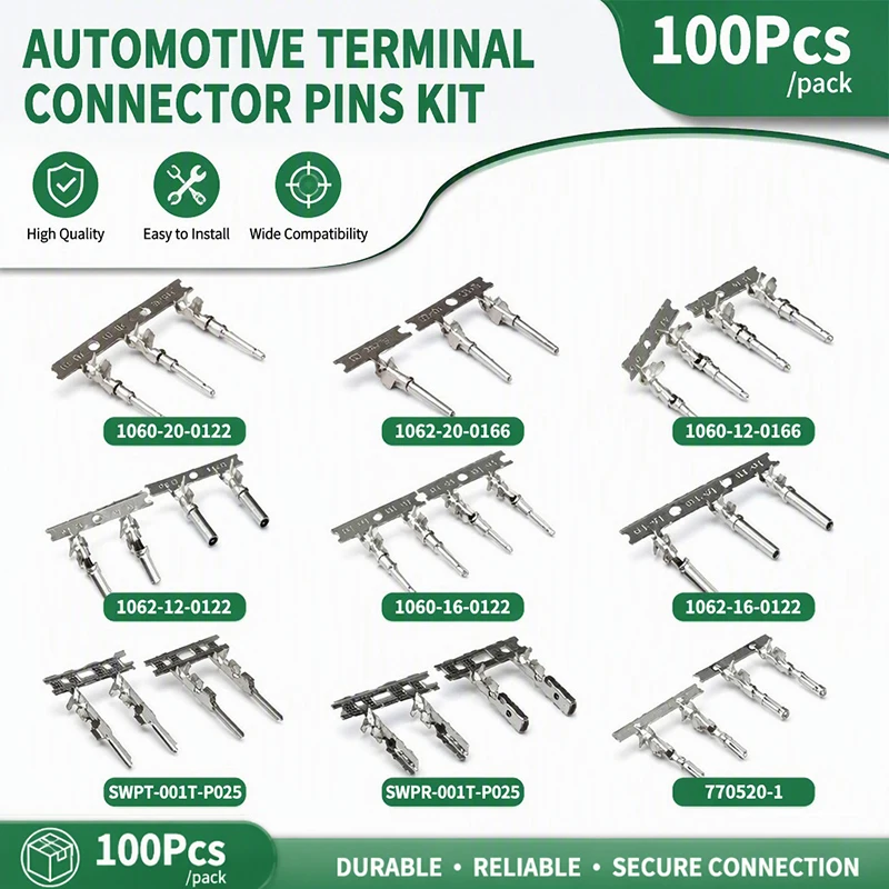 100PCS Male Female Crimp Terminals DEUTSCH DT DTM DTP JST AMP ECU Connector Pins 1062 1060 770520 Wire Contacts Kit