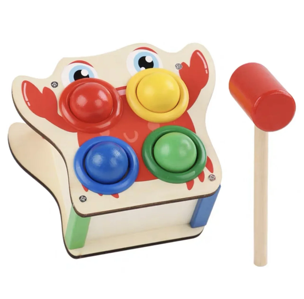 Children Toys 3D Wooden Ball Hammer Puzzles Early Learning Kid Games Educational Children Birthday New Year Gift