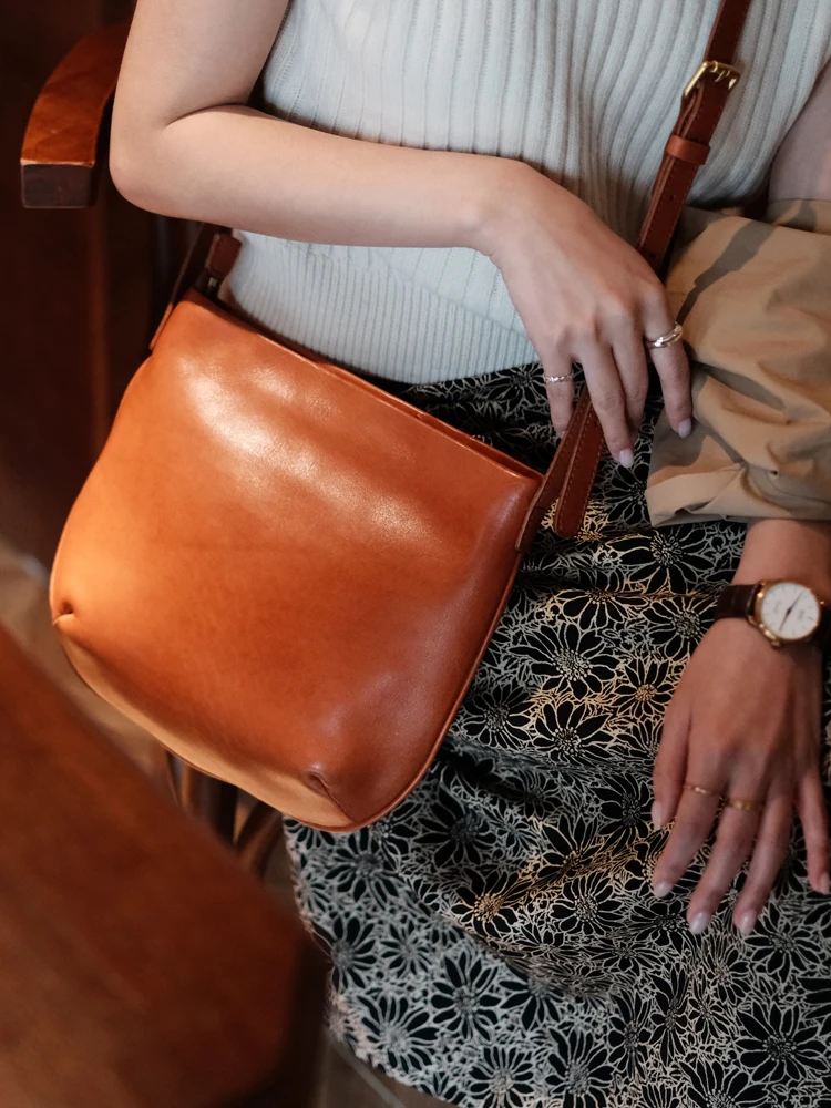 casual high-quality first layer cowhide ladies crossbody bag outdoor party Simple fashion genuine leather women's shoulder bag