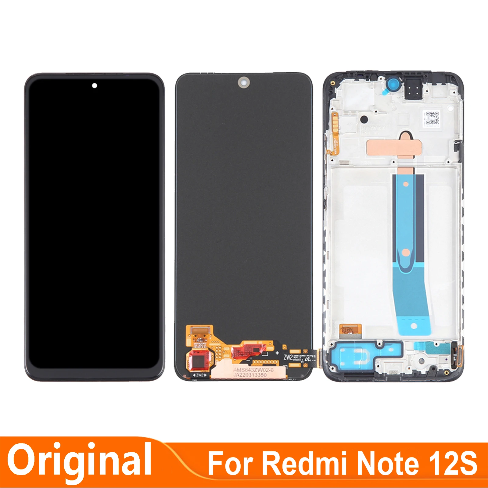 

AMOLED For Xiaomi Redmi Note 12S 2303CRA44A LCD Display Touch Screen Digitizer Assembly