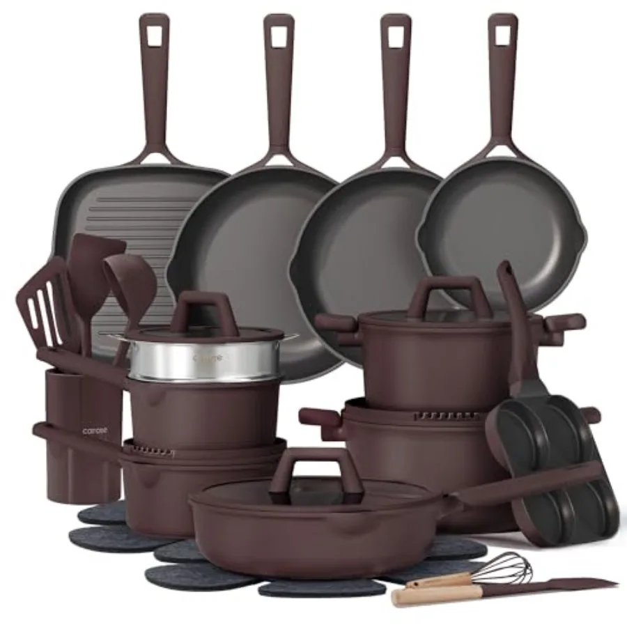 

31PCS Pots and Pans Set, Nonstick Cookware Set Kitchen Non Stick Induction Titanium Cookware Non-toxic Granite Cooking set, PFO