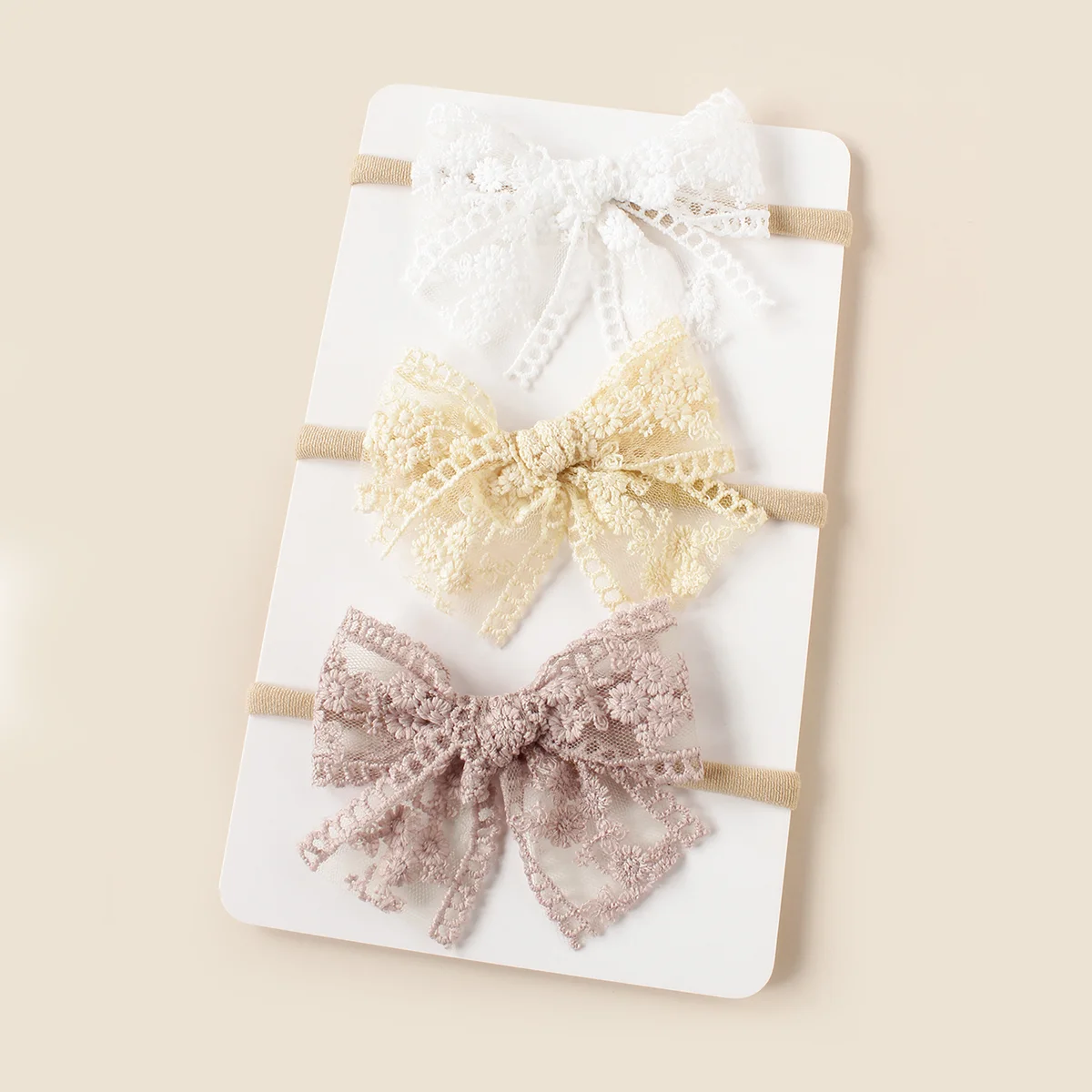 3Pcs/Set Princess Hairband For Girls Embroidery Lace Bow Knot Narrow Edge Kids Headband Baby Soft Elastic Hair Accessories