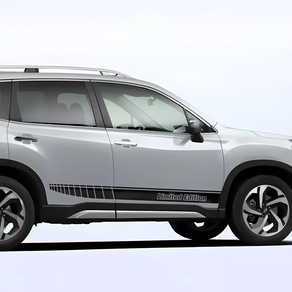 2 Buah Stiker Tempel Vinil Garis Balap Rok Samping Pintu Mobil Panjang 66 "Kompatibel dengan Subaru Forester 2014-2025