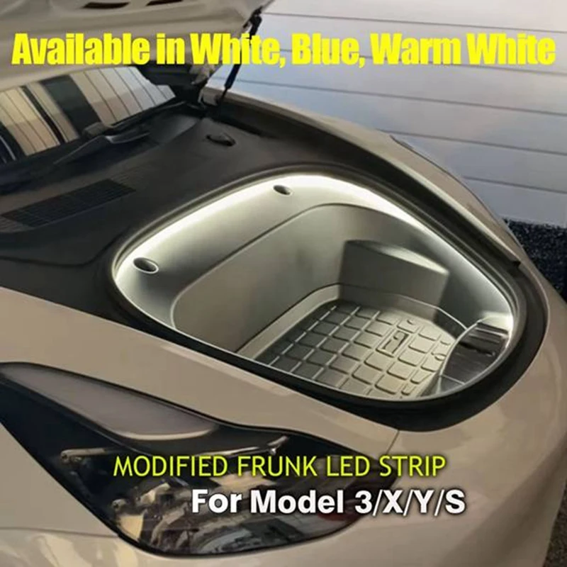 Trunk Brighten LED Strip Modified Lighting For Tesla Model 3 Y S X Waterproof Front Trunk LED Lamp,Cool White Light