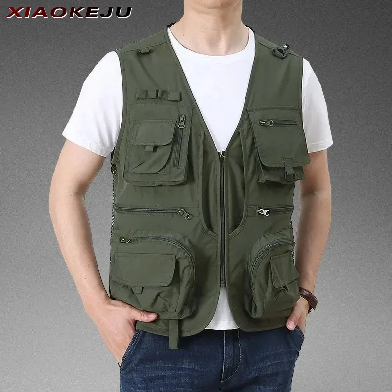 Clothing Waistcoat Men Tactical Vest Hunting Windbreaker Fishing Luxury Men's Sleeveless Jackets Motorcyclist Jacket Waterproof