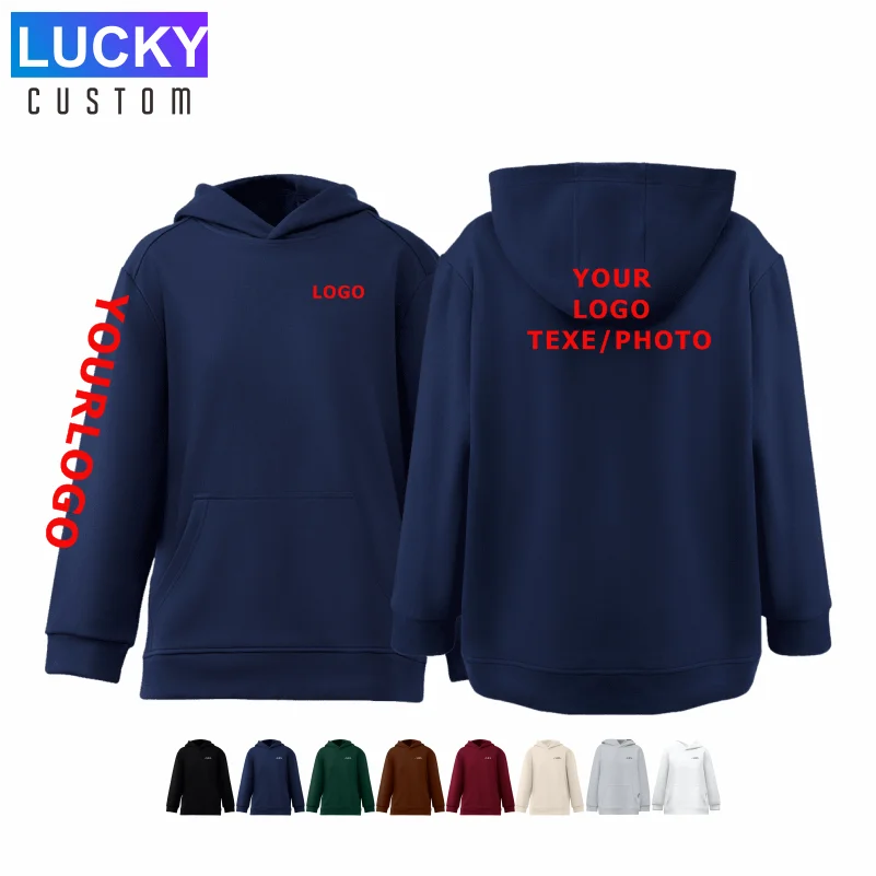 Hoodie Bordir Logo Custom Pria Wanita, Pakaian Kasual Longgar, Pullover Lengan Panjang, Sweatshirt Streetwear Kepribadian