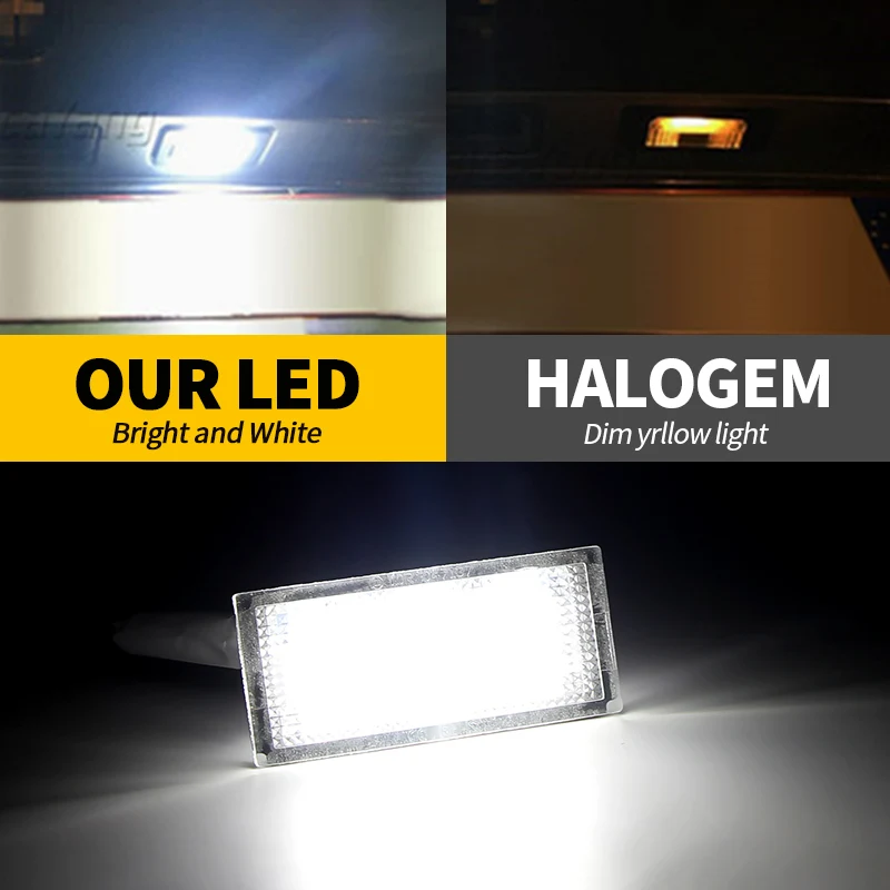 

2PCS For BMW E66 E65 Saloon 2001 2002 2003 2004 2005 2006 2007 2008 White LED Number License Plate Lights White 12V