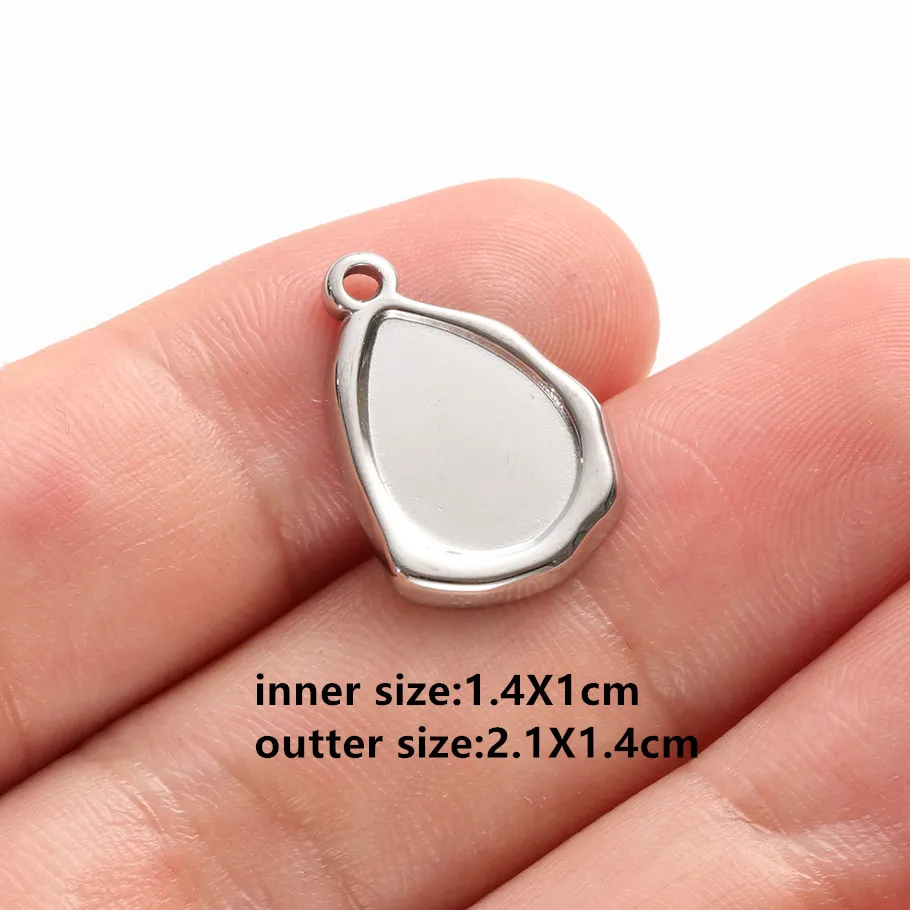 Nicht verblassende Engelsflügel, ovaler Herz-Anhänger aus Edelstahl, geometrischer Cabochon-Anhänger für die Schmuckherstellung, Halskette, Stein, DIY-Charm, Großhandel – Detail 3
