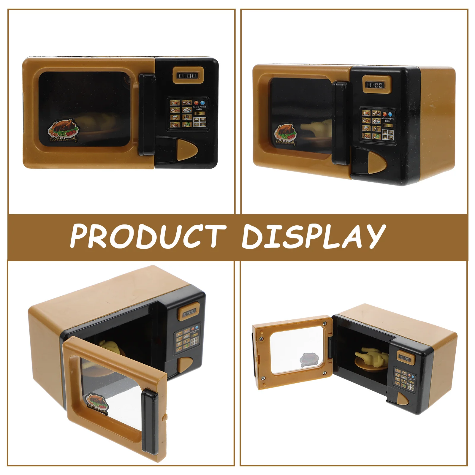 Mini Microwave Oven Creative Play Supply Durable Safe Simulation Educational Home Appliance Decor for Children