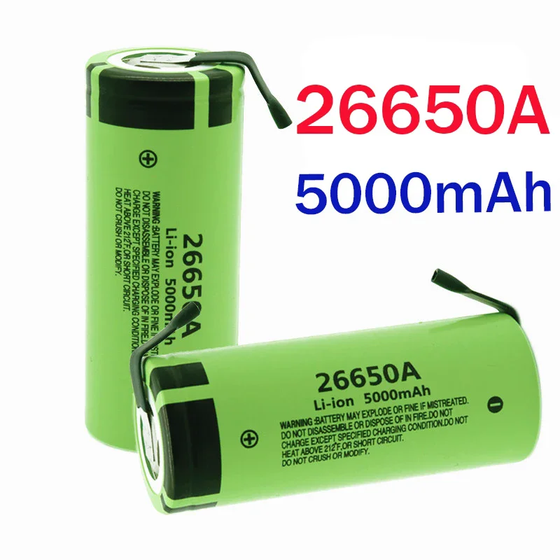 

Nuova batteria 26650A 3.7V 5000mAh ad alta capacità 26650 20A batteria ricaricabile agli ioni di litio per torcia giocattolo