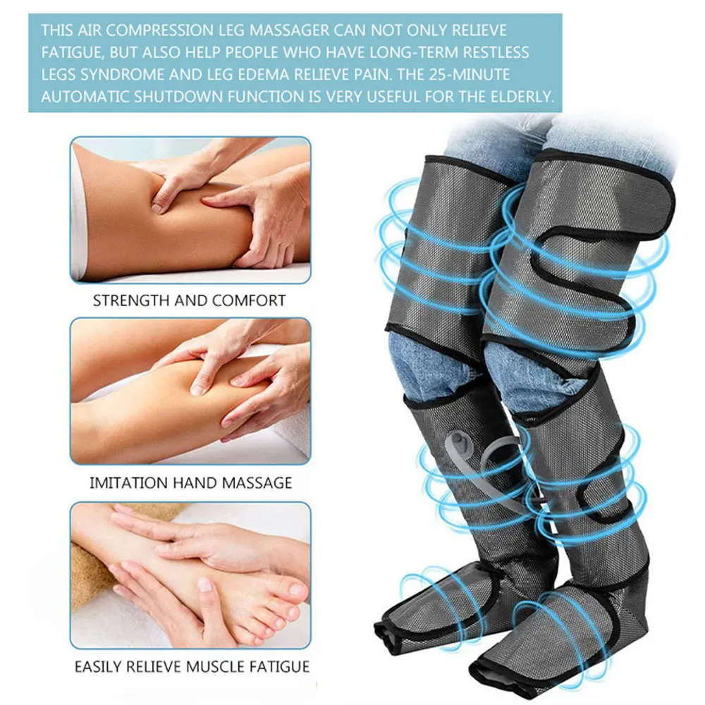 Professional Intelligent Air Compression Foot and Calf Massage Controller Muscle Blood Circulation Pressotherapy Leg Massager