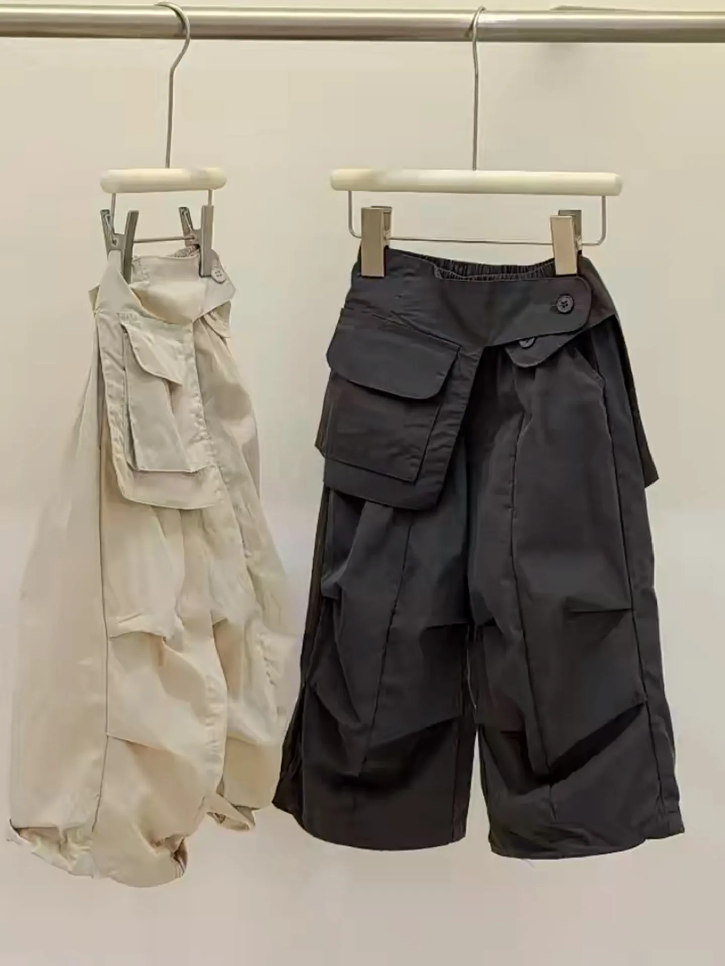 Boys Fashionable Casual Long Pants Spring Autumn Unique Street Style Children's Clothing Brand Elastic Waist Straight Leg Tro...