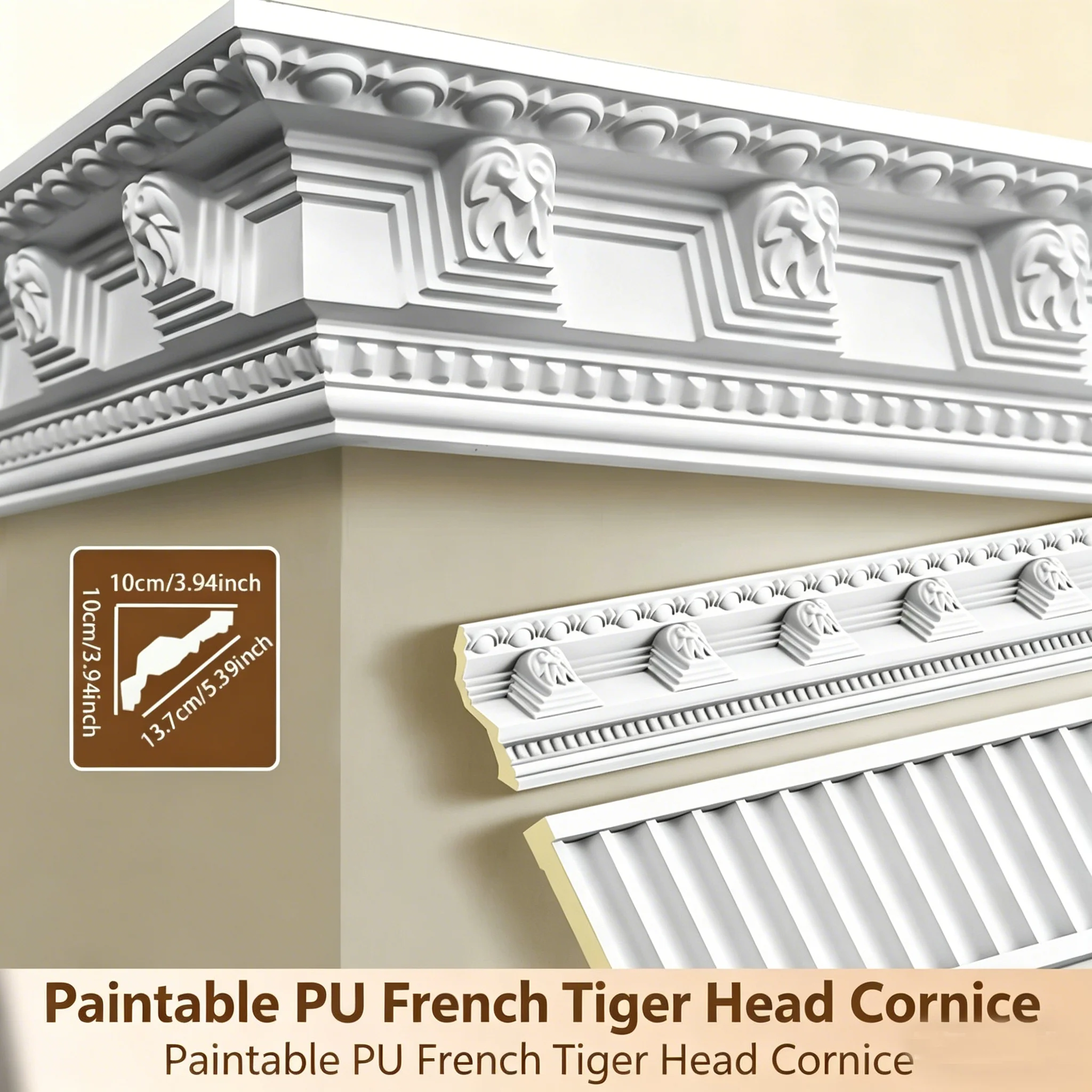 10 Pièces de Lignes Décoratives en PU pour la Maison, Imitant le Matériau Gypse, pour la Décoration Murale, Incluant des Bandes de Bordure Décoratives