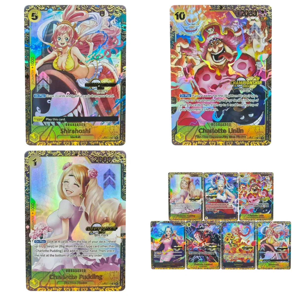 ONE PIECE Sammelkarten 2024, CHAMPIONSHIP Shirahoshi Rebecca, hochwertiges, selbstgemachtes Spiel, Anime-Karten, Geschenkspielzeug