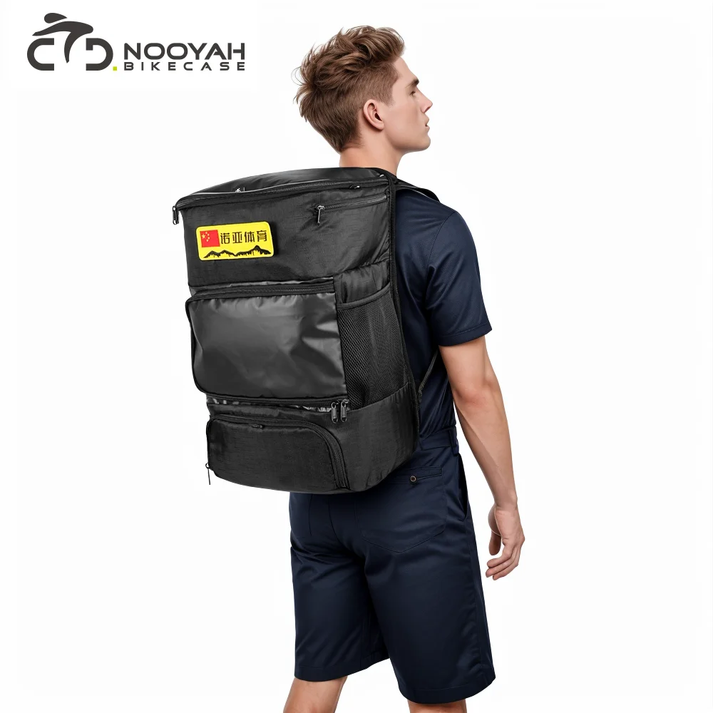 NOOYAH Triathlon Bike Bag Cycling Event Large Capacity Backpack Wet Dry Separation Bike Accessories Helmet Storage of Equipment