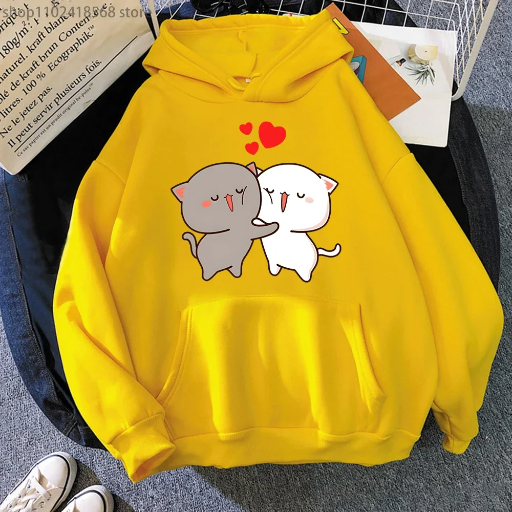 Peach And Goma Mochi Cat Hoodies Cute Graphic Print Sweatshirt Women/Men Harajuku sudaderas Long Sleeve Pullovers Cartoon Tops