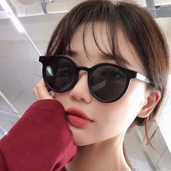 Korean Retro Full Frame Round Sunglasses Sunglasses Men Women Retro Round Outdoor Sunscreen Fishing Sun Glasses UV400 Protection
