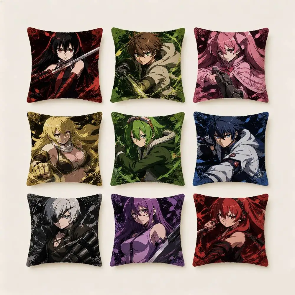 Akame Ga Kill! Pillow Case Fashion Square Pillowcase Bedroom Sofa Room Ins Decoration Leisure