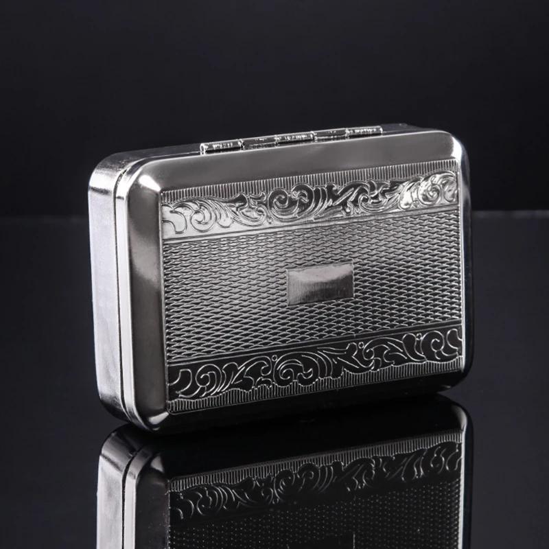 Stainless Steel Vintage Cigarette for Case Retro Jewelry Box Tobacco Container for Home Office Bedroom Smoke Accessory