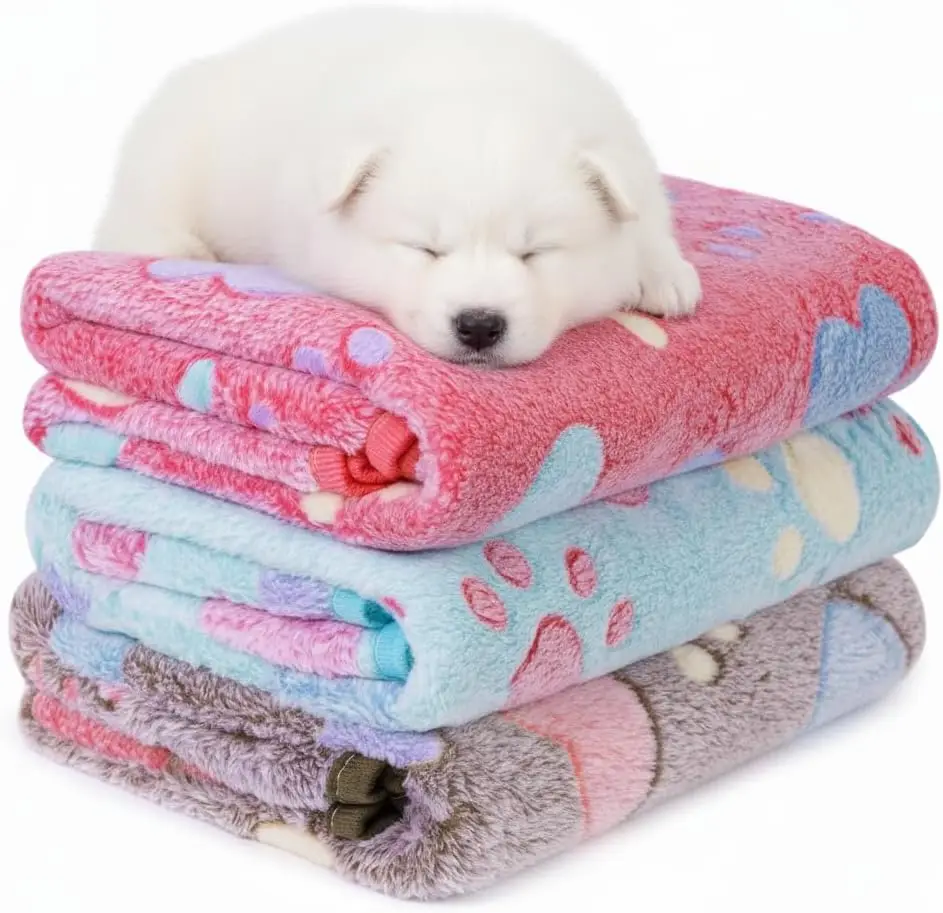 

Набор из 3 одеял с узором в виде сердечек для собак и кошек — очень мягкие, пушистые, можно стирать, в маленьких, средних и больших размерах