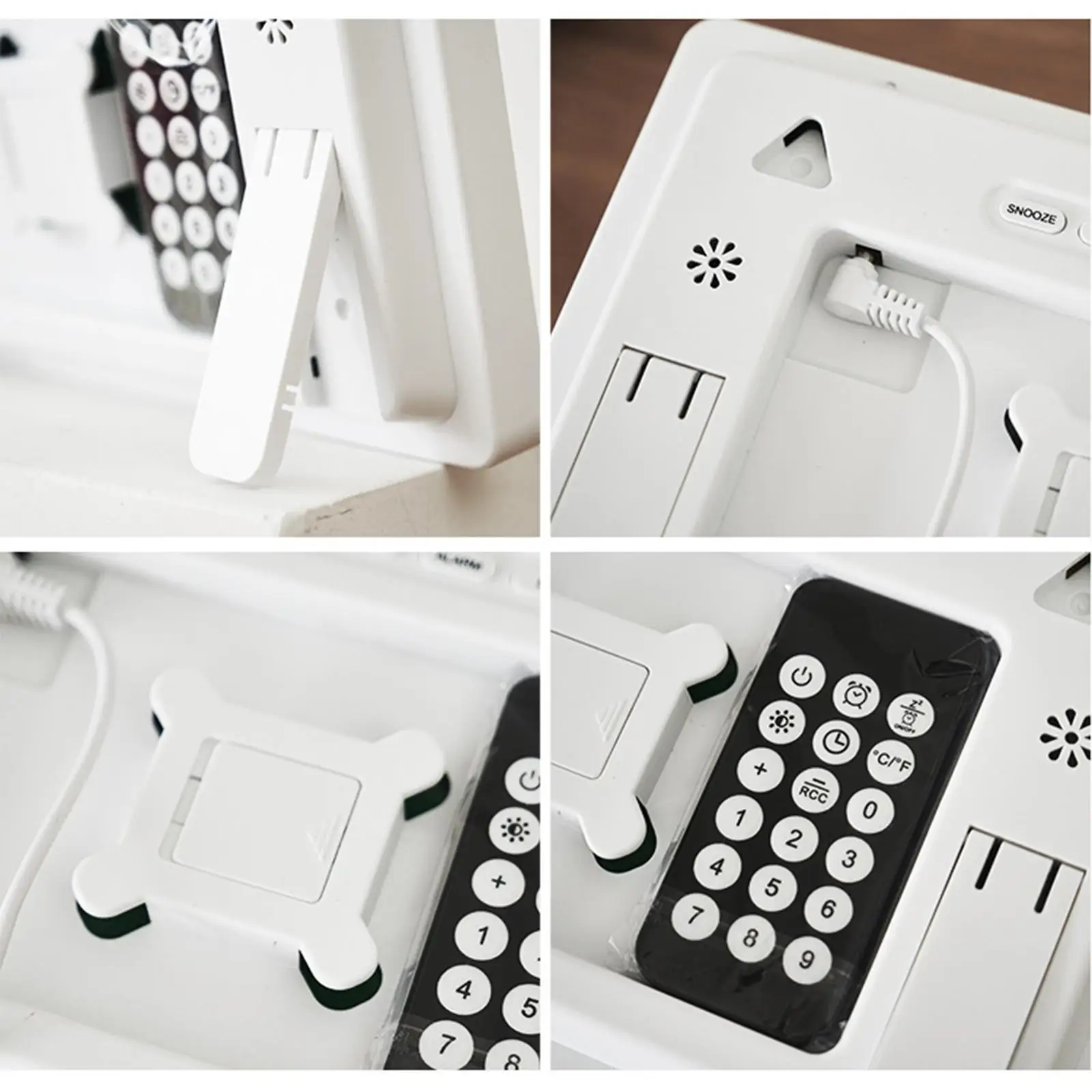 Digital Alarm Clock Wall Mounted with Remote 5 Level Brightness Calendar for Living Room Home Office School