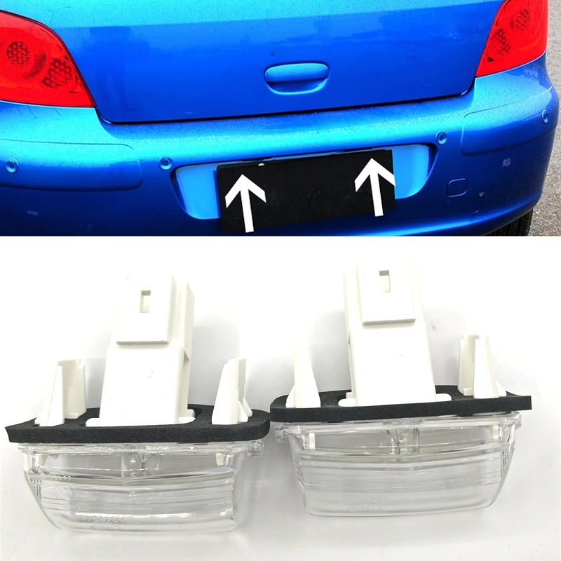 

2pcs License Number Plate Lights Lamp Bright White For Peugeot 206 207 306 307 406 407 For Citroen C3 C4 Picasso OEM 6340F9