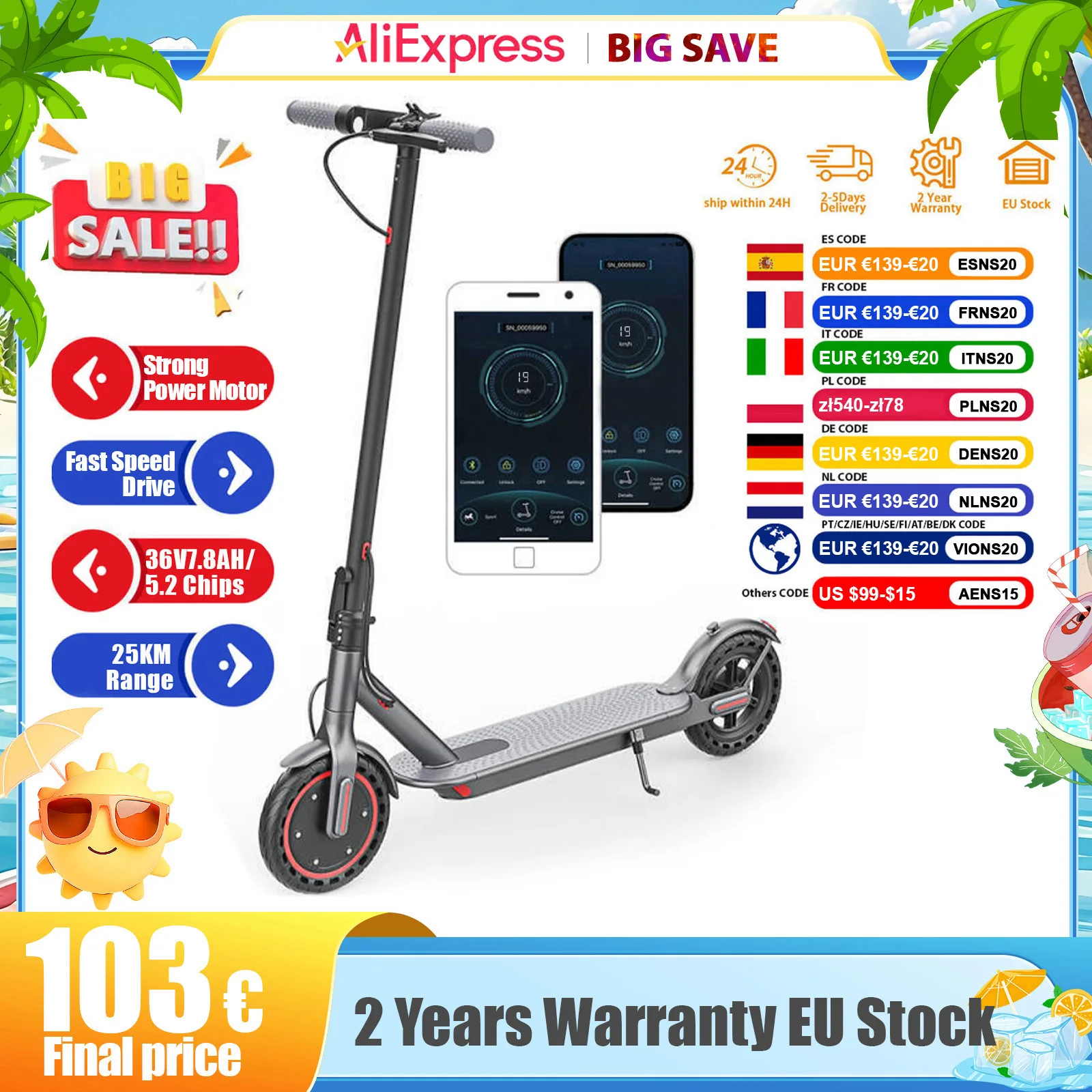 JUICEASE TX01 Elektroroller für Erwachsene 7,8Ah Superstarker Motor mit bis zu 8-25KM Reichweite Smart APP Elektroroller mit 5.2 Chips