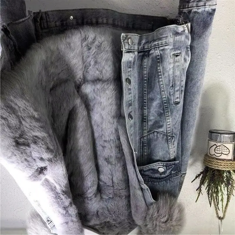 2026 Winter New Fashion Cross Border Women's Clothing with Velvet Casual Loose Cowboy Wool Collar Thickened Warm Coat for Women