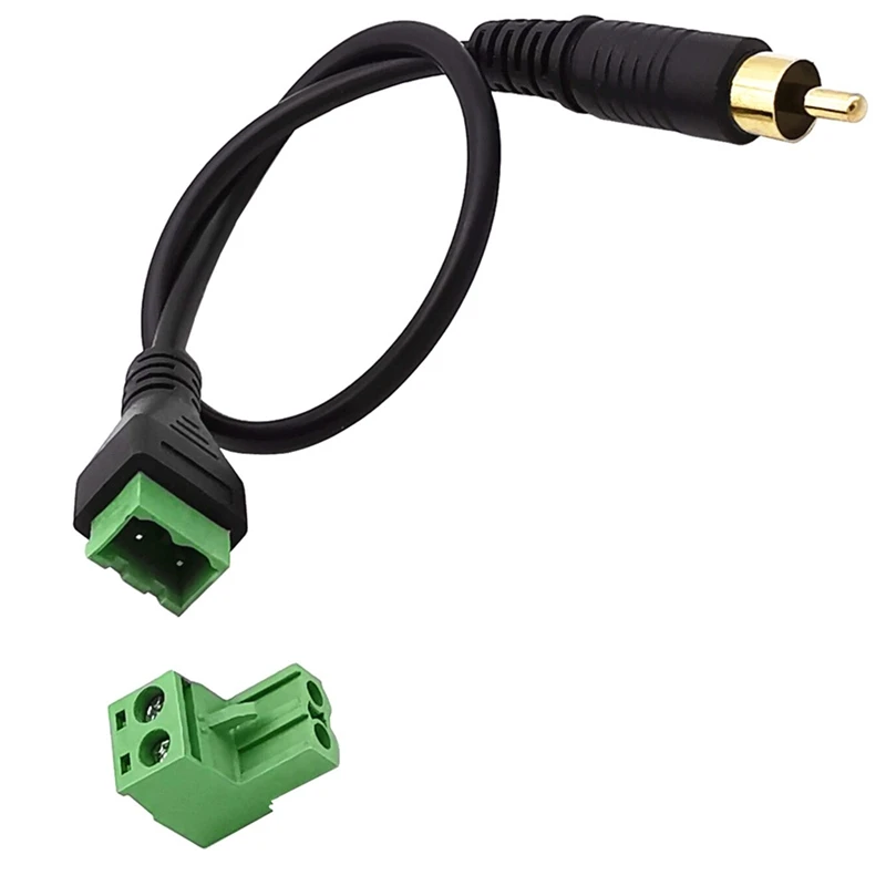 Terminal block to RCA male for TV Video adapter Cinch connector cable 0.3m