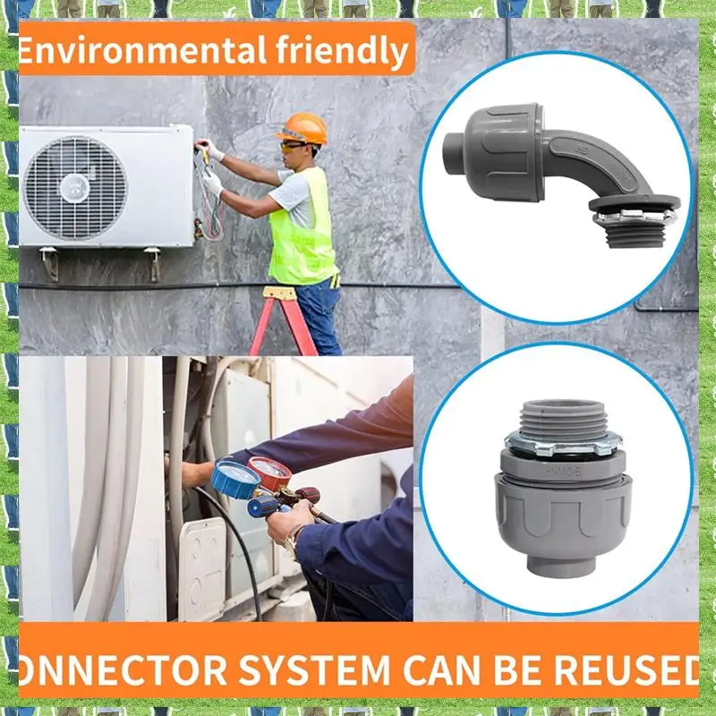 

FTS 30Pcs,3/4In Liquid Tight Connector Non-Metallic Electrical Conduit Fittings, PVC Flexible Conduit (Straight+90 Degree)