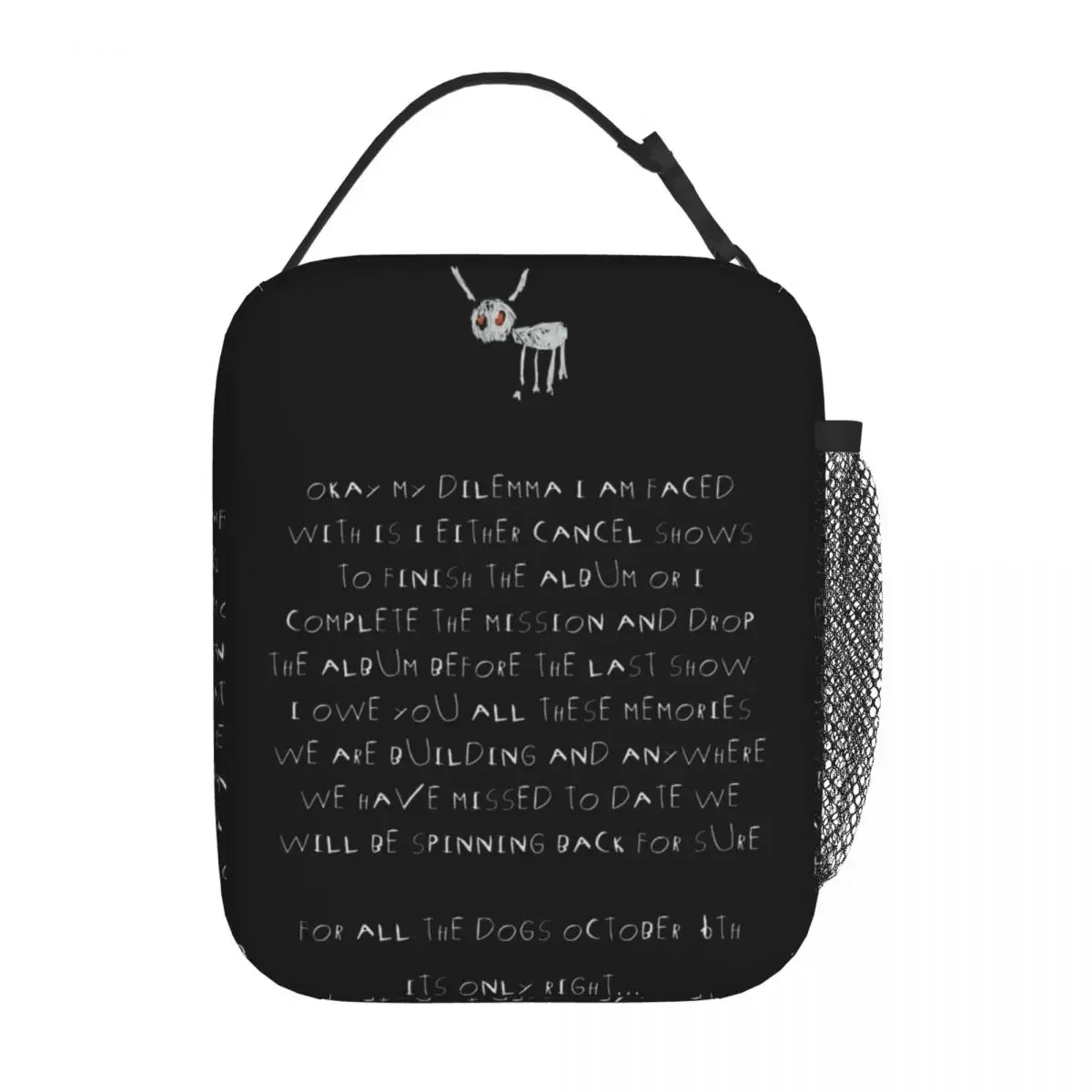 Drake For All The Dogs Insulated Lunch Bag Rapper Food Container Portable Thermal Cooler Lunch Box For Travel