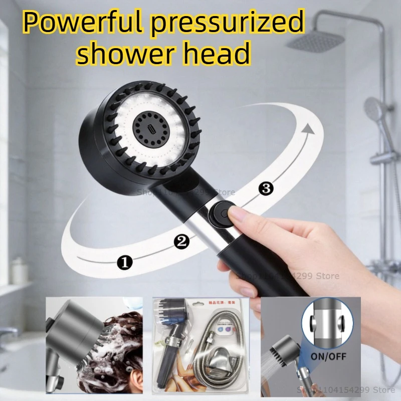 

New High Pressure Bathroom Shower Kit Accessories for Bath Shower Bathroom Showerheads One Button Stop Bathroom Accessories Set