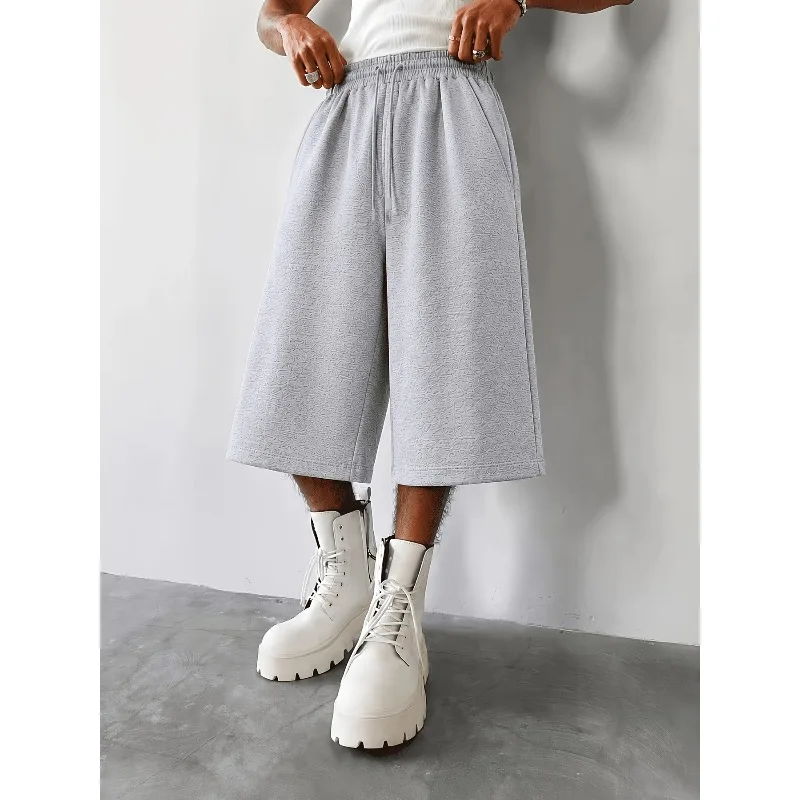 New Spring/Summer Fashion Men's Shorts, Multi functional Wide Leg Slimming Seven Leg Shorts, Neutral Autumn Casual Shorts