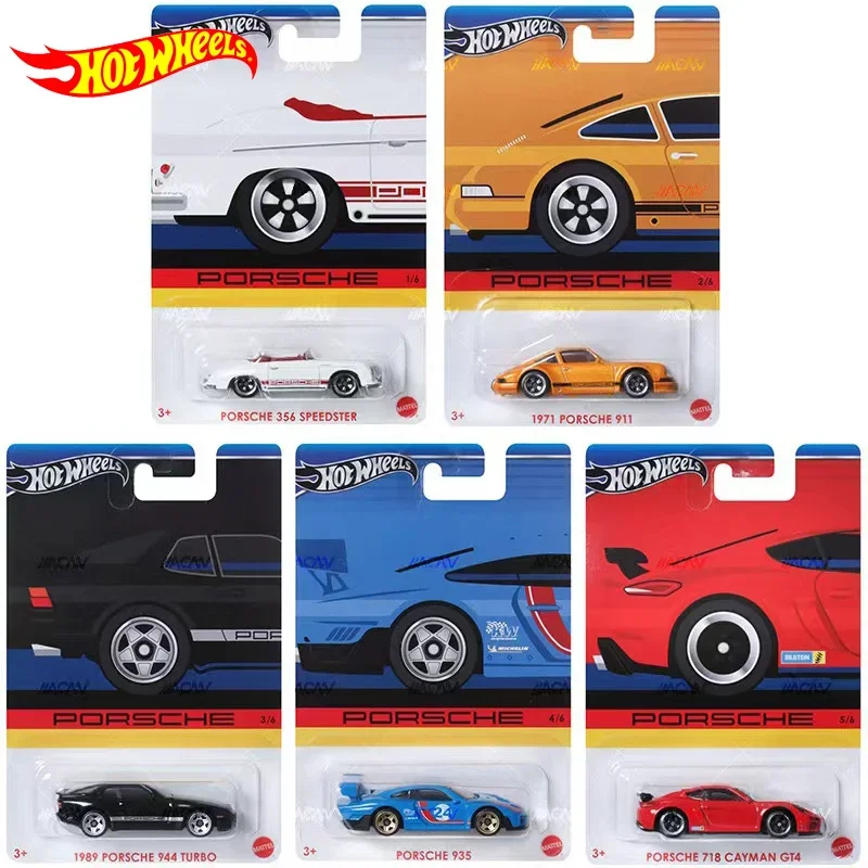 Original Hot Wheels Car 1/64 Metal Diecast Porsche Series 911 Cayman Gt4 944 Turbo Voiture Model Set Toys for Boys Birthday Gift