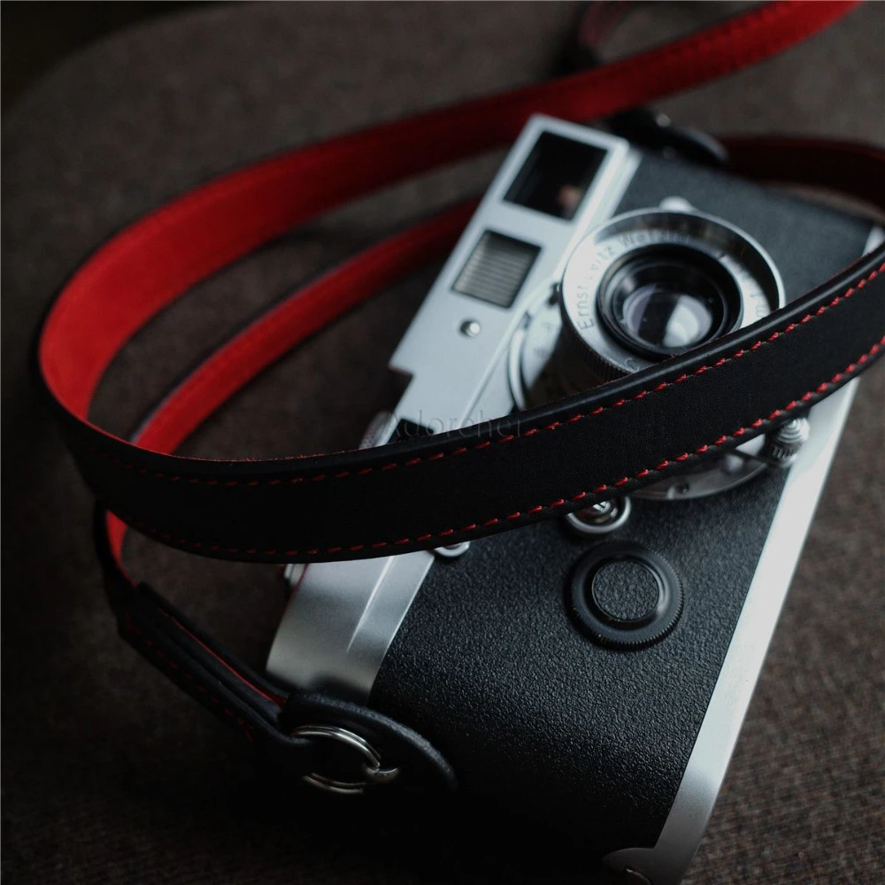 125cm Handmade Genuine Leather Camera Strap for Leica Fuji Sony Nikon Canon Camera Shoulder Sling Belt